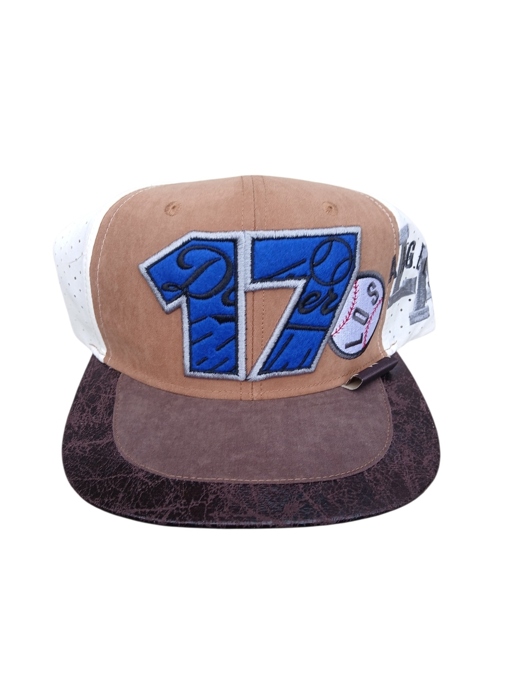Othani 17 Patch Fodgers Snapback Hat in Brown and Blue